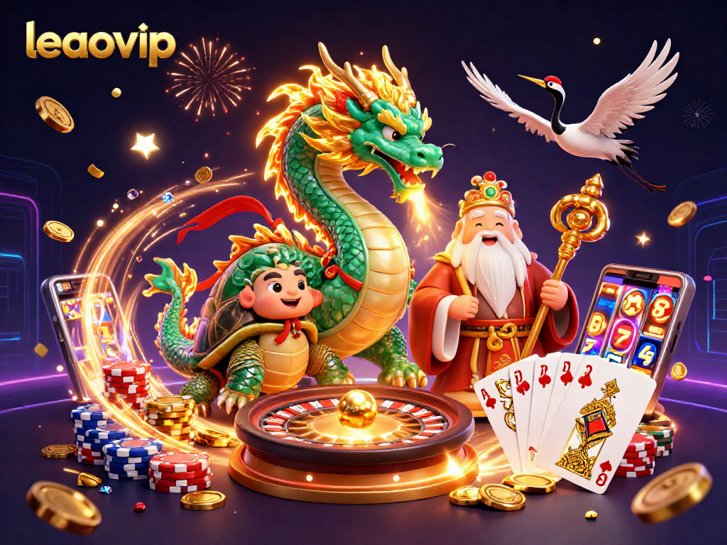 Permainan di leaovip dengan naga giok dan tumpukan chip poker yang memikat.