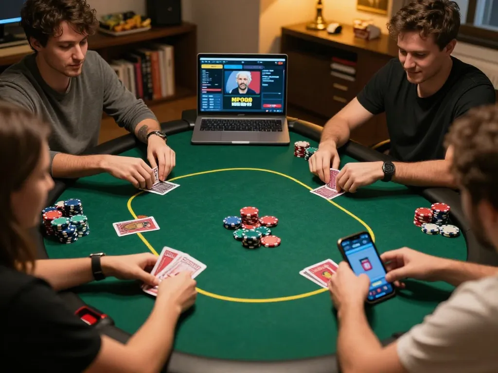 MPO08 online poker game in progress showing engaged players and interactive gameplay strategies.