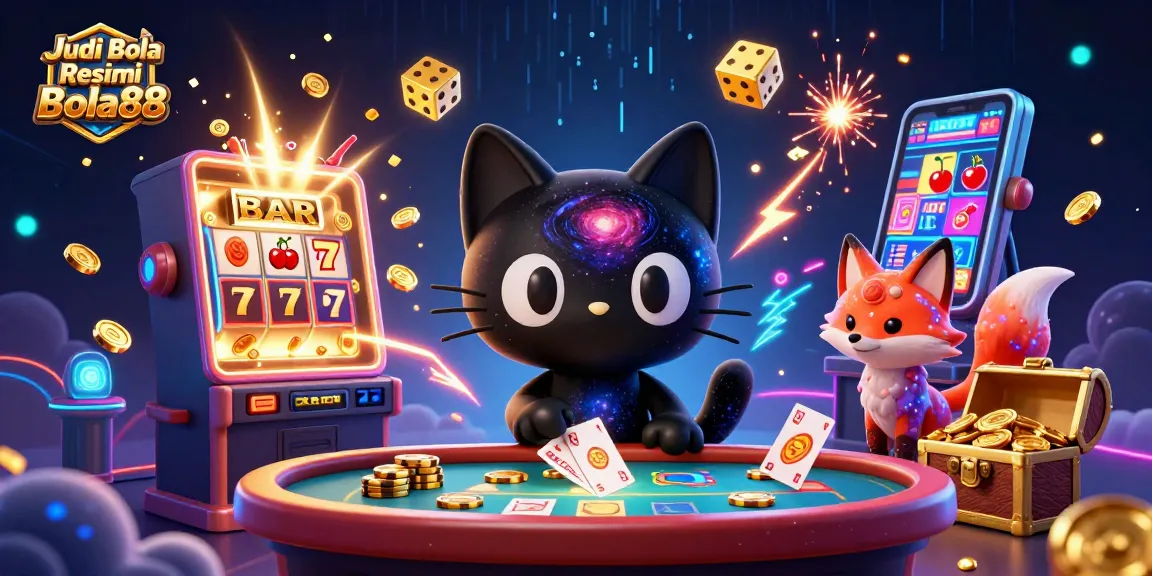Engage with Judi Bola Resmi Bola88 while experiencing cosmic casino fun amidst vibrant gaming elements.