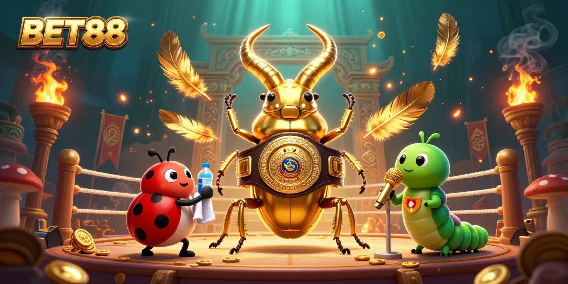 Engage with BET88's vibrant casino world featuring unique characters in a dynamic scene.