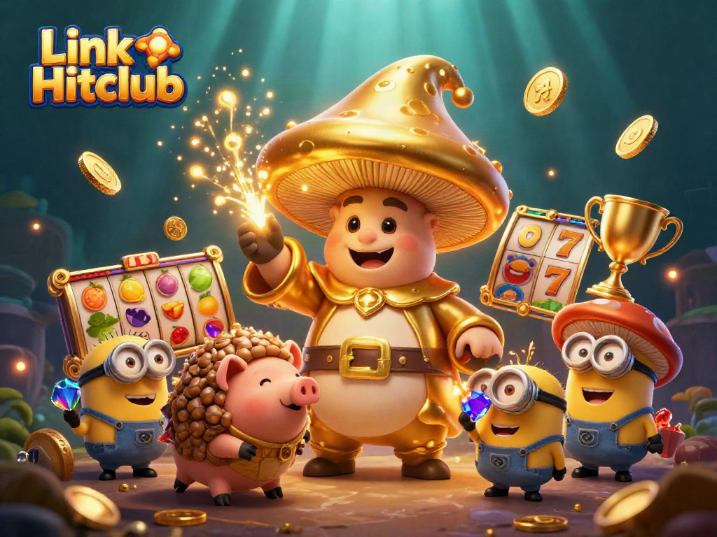 Link Hitclub brings excitement to life with vibrant 3D characters and slot game elements.