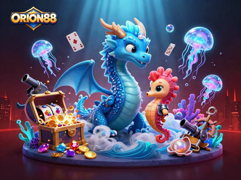 Experience thrilling wins at ORION88 with a vibrant, action-packed casino scene.