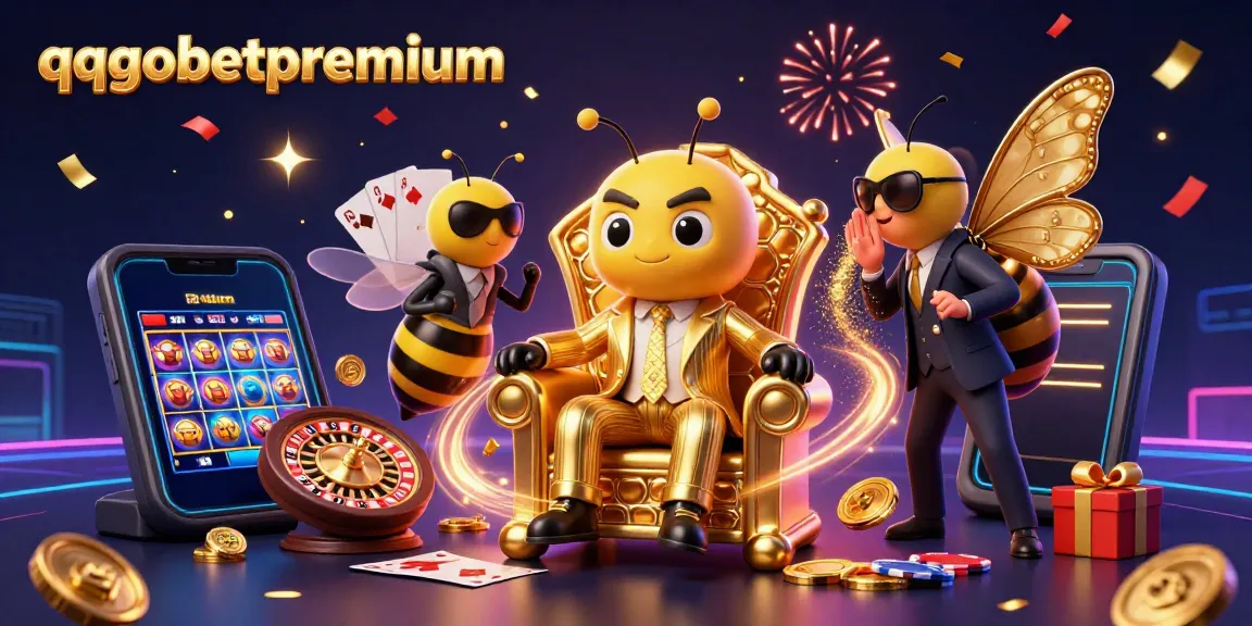 Experience the excitement of qqgobetpremium with a vibrant casino-themed 3D illustration.