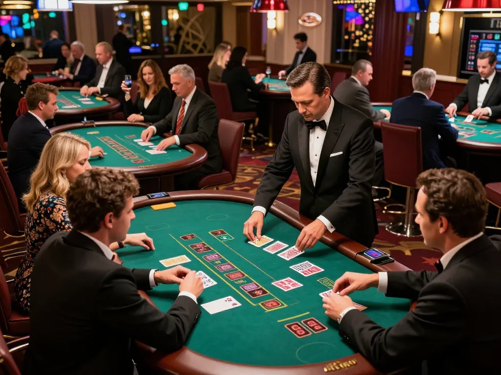 Players enjoy high-stakes blackjack at u88 casino, showcasing dynamic gameplay and vibrant atmosphere.