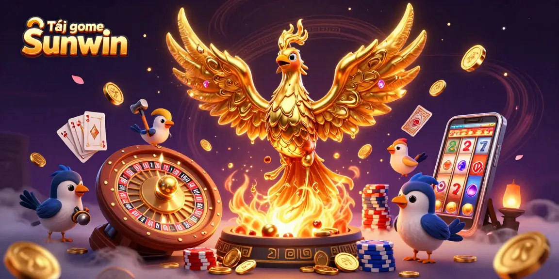 Experience the thrill of Tải game Sunwin with captivating golden phoenix and dynamic casino elements.