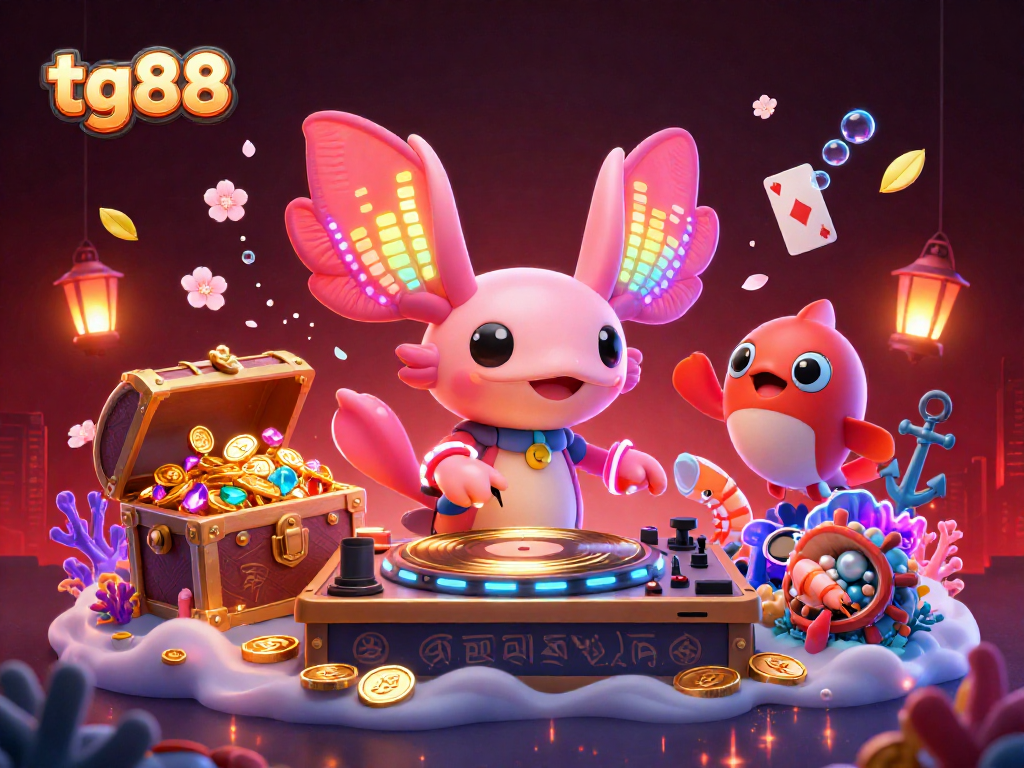 Experience the thrilling world of tg88 with a vibrant 3D underwater casino scene featuring colorful characters and exciting gameplay.