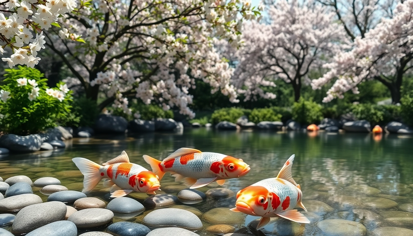 Tarik perhatian dengan pemandangan starjepang taman Jepang yang menakjubkan dengan ikan Koi yang indah.