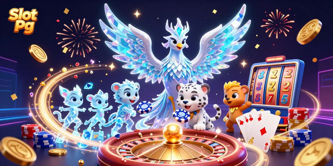 Engage with Slot Pg and win big by spinning vibrant slot reels in a magical casino scene!