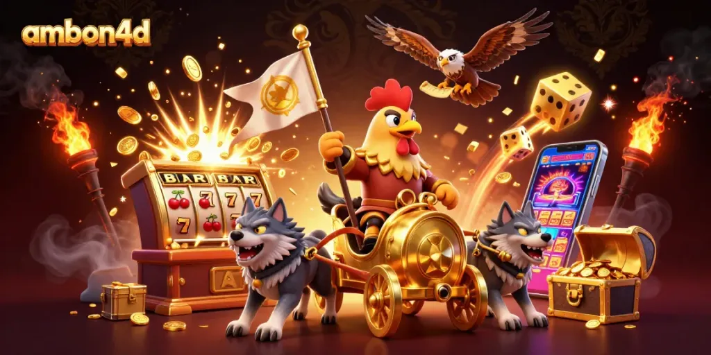 Spin jackpots and win with ambon4d in a dynamic casino scene featuring vibrant game elements.
