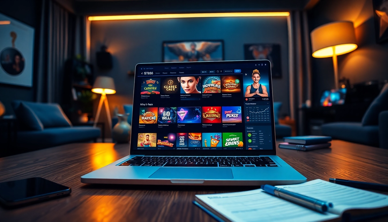 ST666 online gambling platform showcasing vibrant casino games and user-friendly interface for an exciting experience.