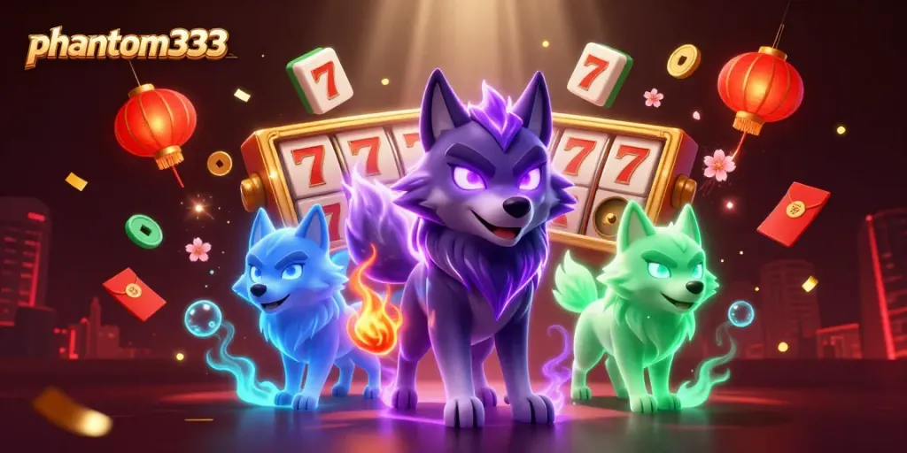Engage with phantom333 in a vibrant casino scene filled with excitement and lucky symbols.