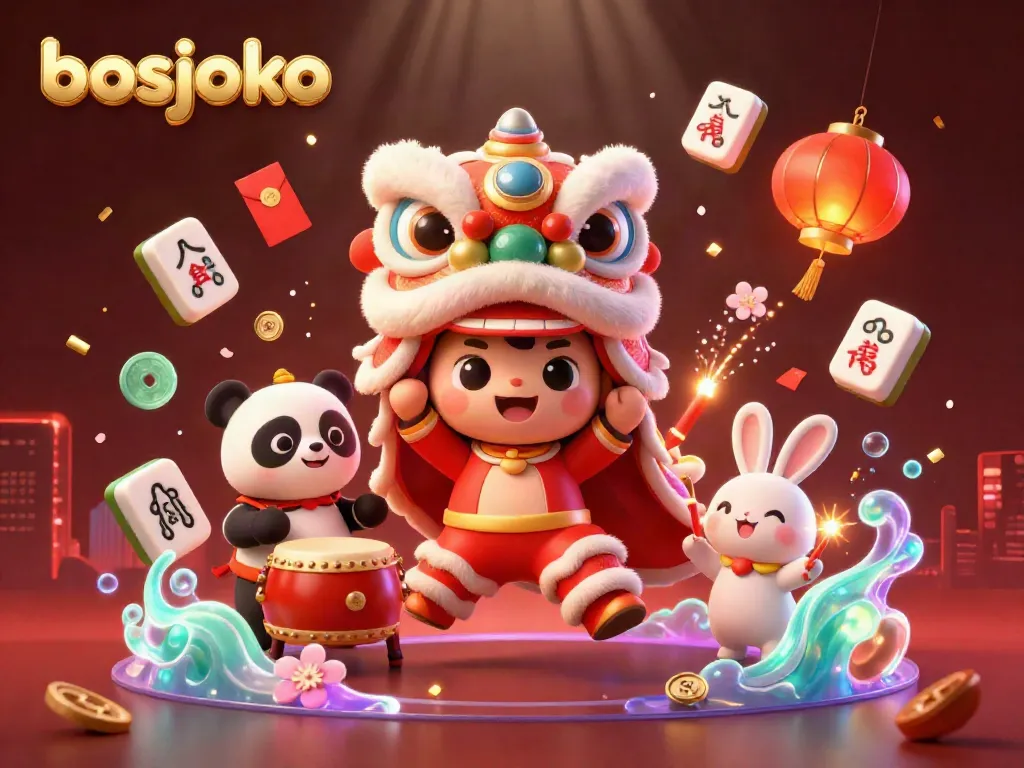 Engage with bosjoko through vibrant and colorful scenes of festive lion dance and winning celebrations.