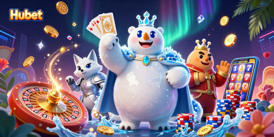 Experience the excitement of Hubet with spinning roulette, sparkling gems, and vibrant gameplay elements in 3D.