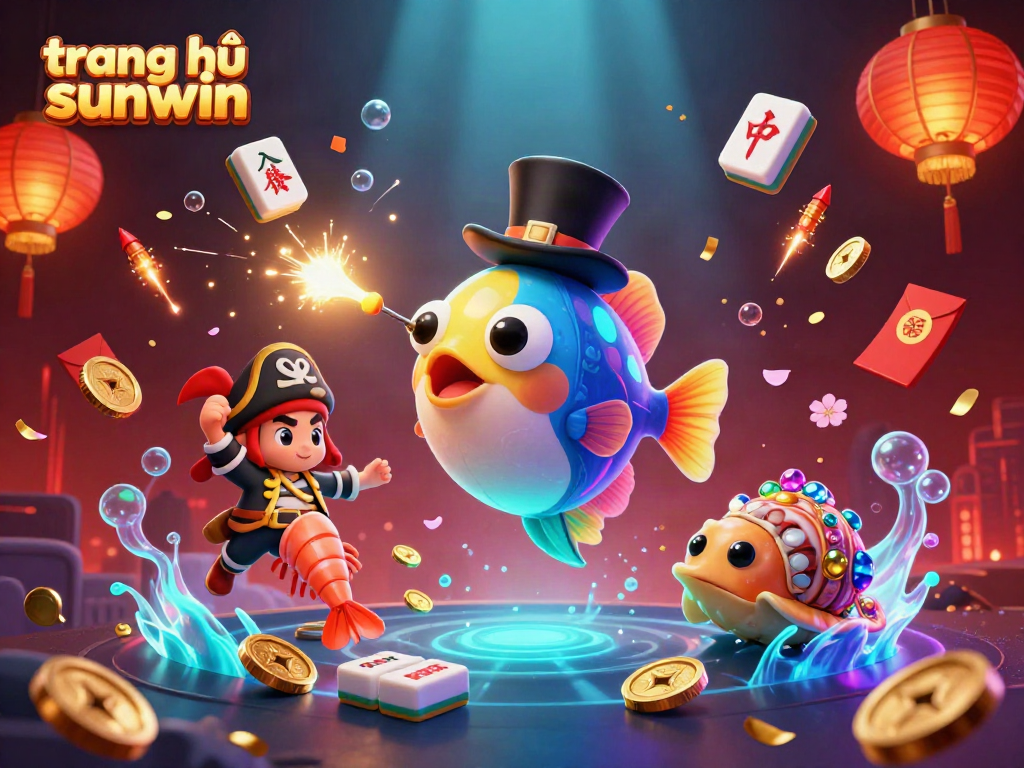 Experience the thrill of gaming at trang chủ sunwin with glowing treasures and vibrant casino elements.