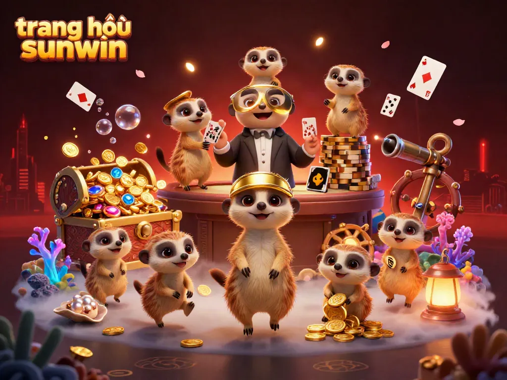 Experience the thrilling action at trang chủ sunwin with a vibrant 3D meerkat casino scene.