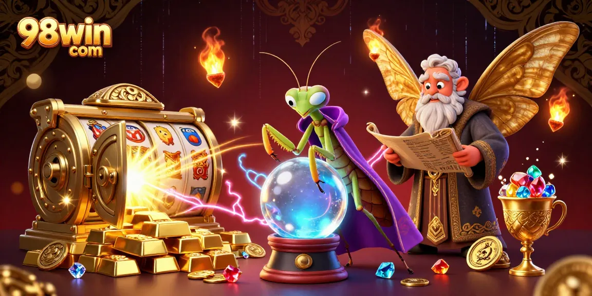 Experience thrilling gameplay at 98win com with a vibrant 3D casino scene showcasing exciting slot elements.