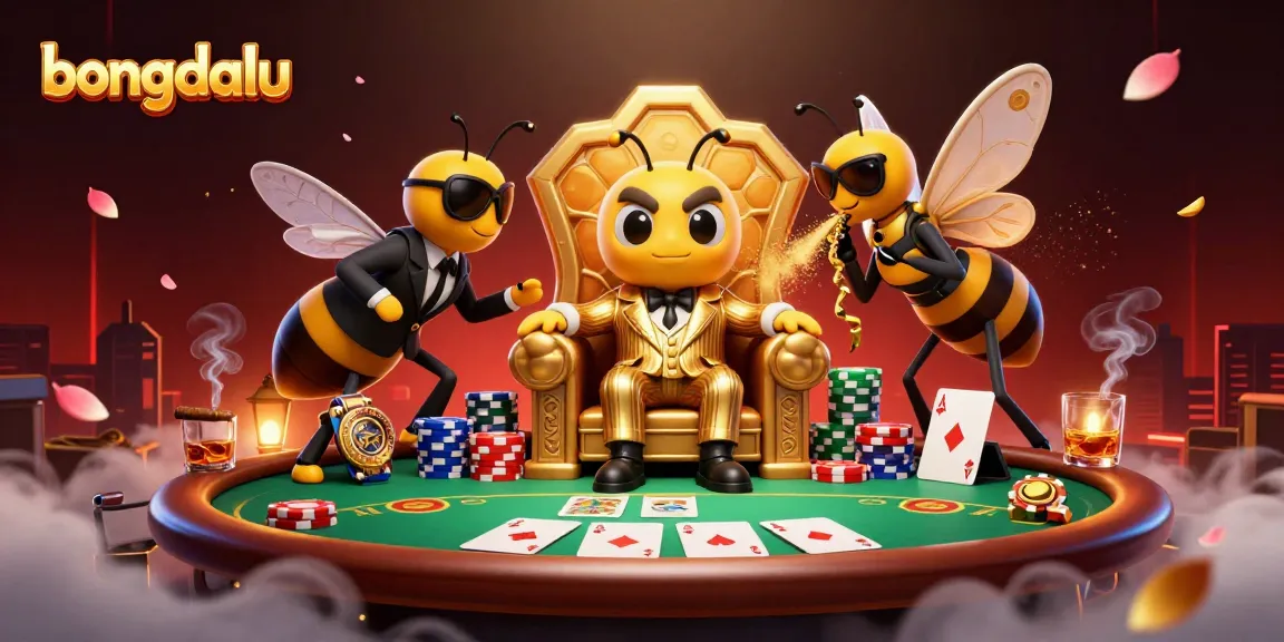 Bongdalu showcases a vibrant scene with a mob boss bumblebee overseeing a poker game, enhancing excitement.