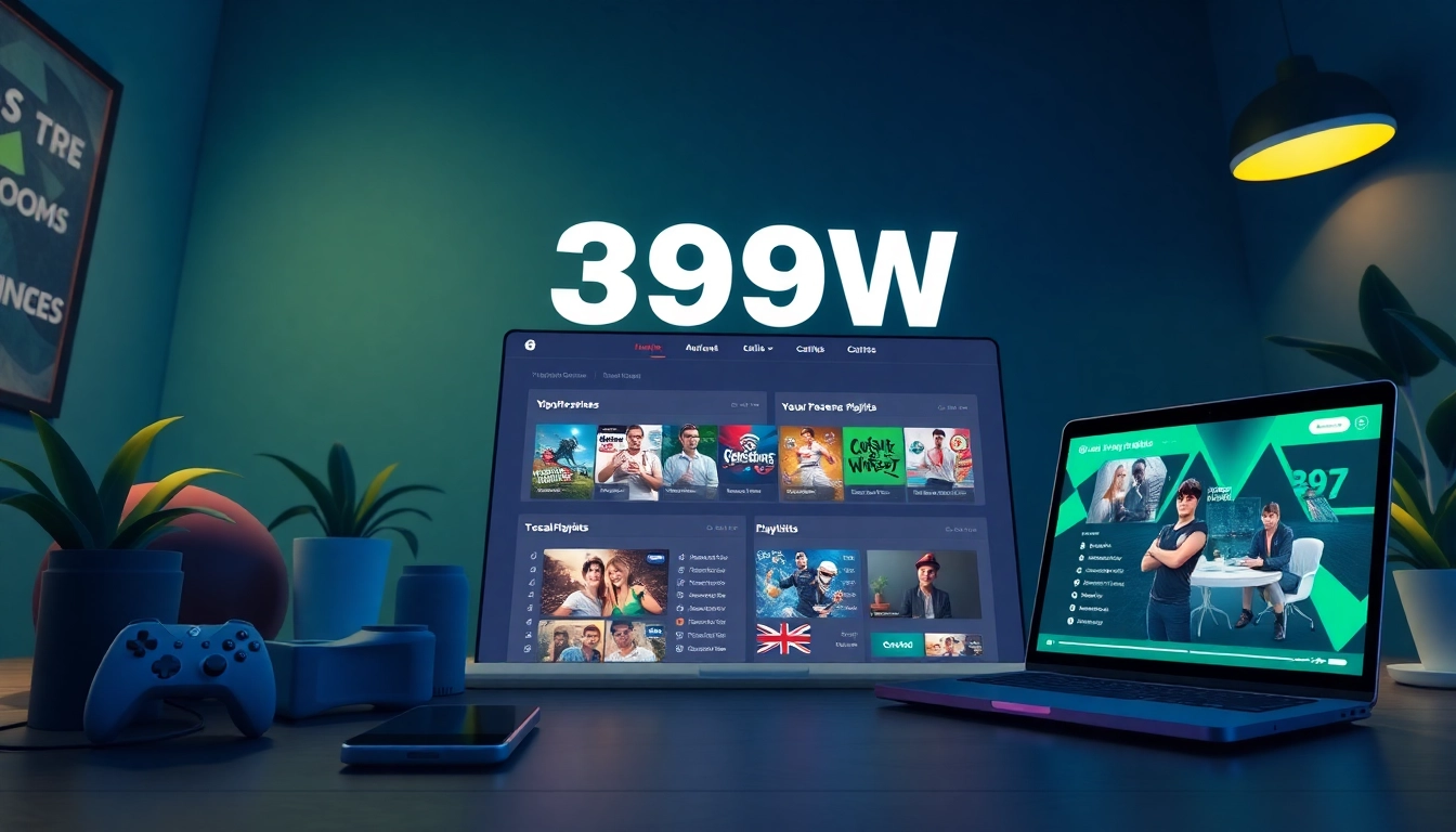 Engaging digital representation of 399W, Brazil's trusted online betting platform featuring games and playlists.