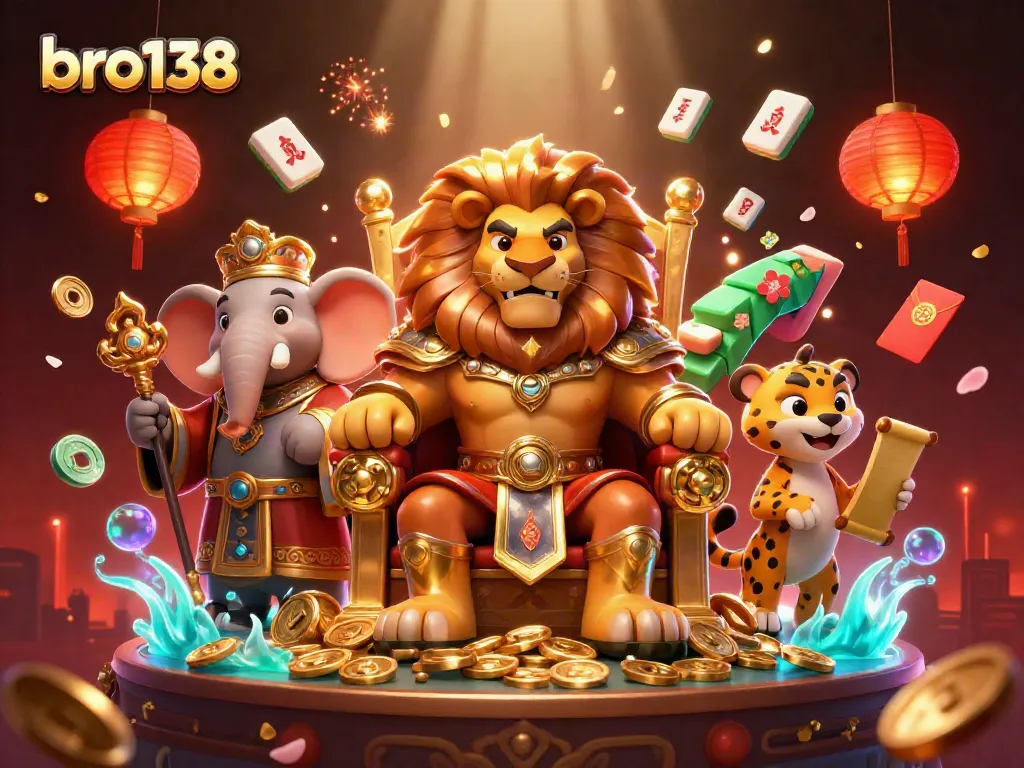 Engage in thrilling gameplay with bro138, featuring 3D lion king and rich casino themes.