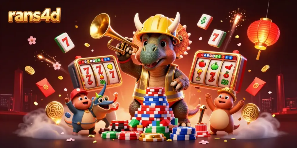 Rans4d menghadirkan triceratops dan parasaurolophus dalam ilustrasi 3D merayakan kemenangan slot.