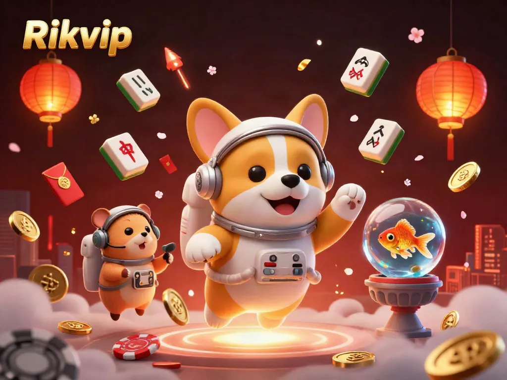 Experience exciting gameplay with Rikvip's unique casino atmosphere, filled with animated characters and games.