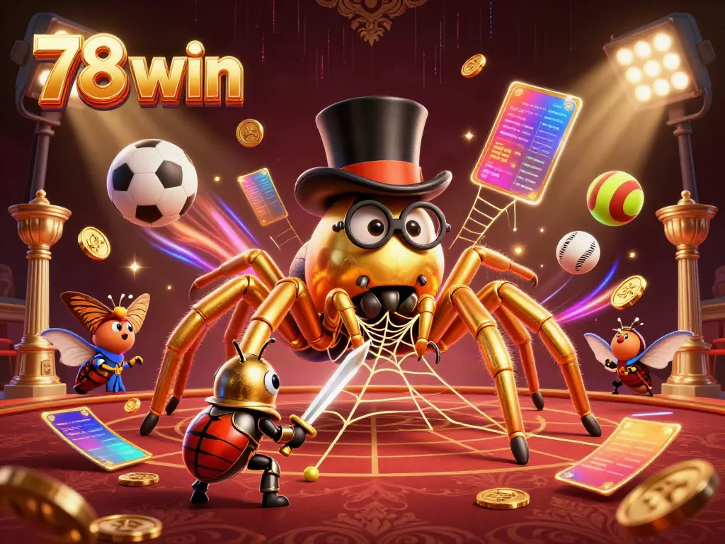 Engage with the thrilling atmosphere of 78 win Casino featuring vibrant characters and rich gambling elements.