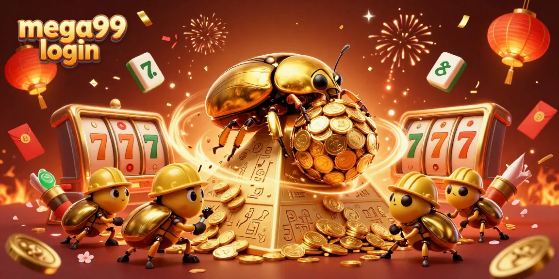 Experience thrilling gameplay at mega99 login while enjoying a vibrant casino illustration with gold coins.
