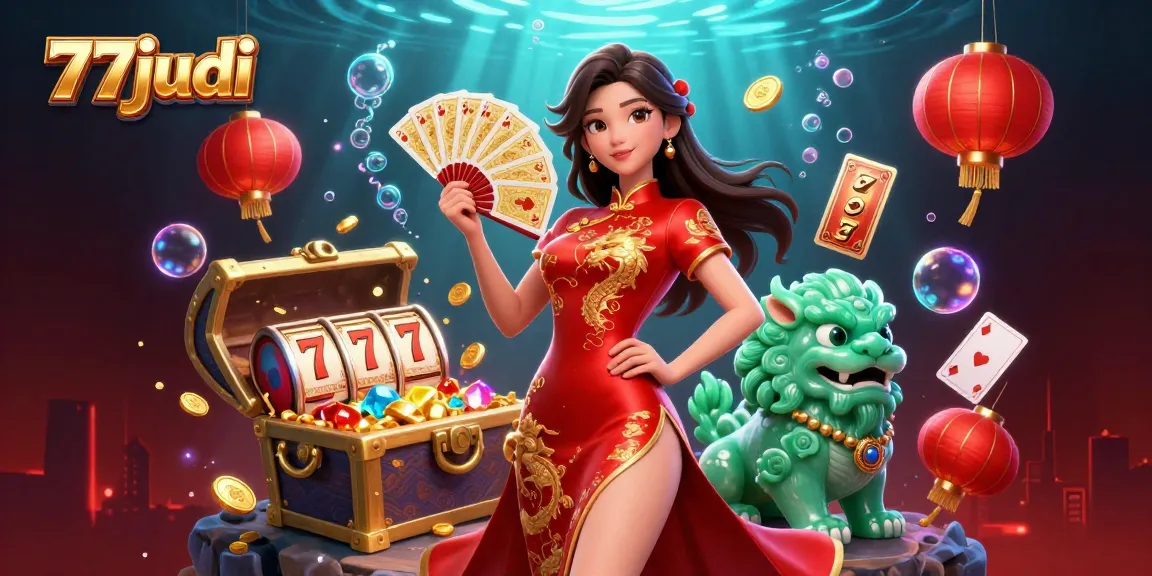 77judi presents a vibrant casino scene highlighting exciting slot games and lively gameplay dynamics.