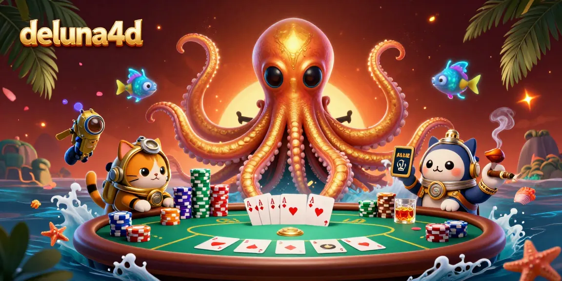 Join the excitement at deluna4d with a dazzling display of poker and ocean-themed elements.