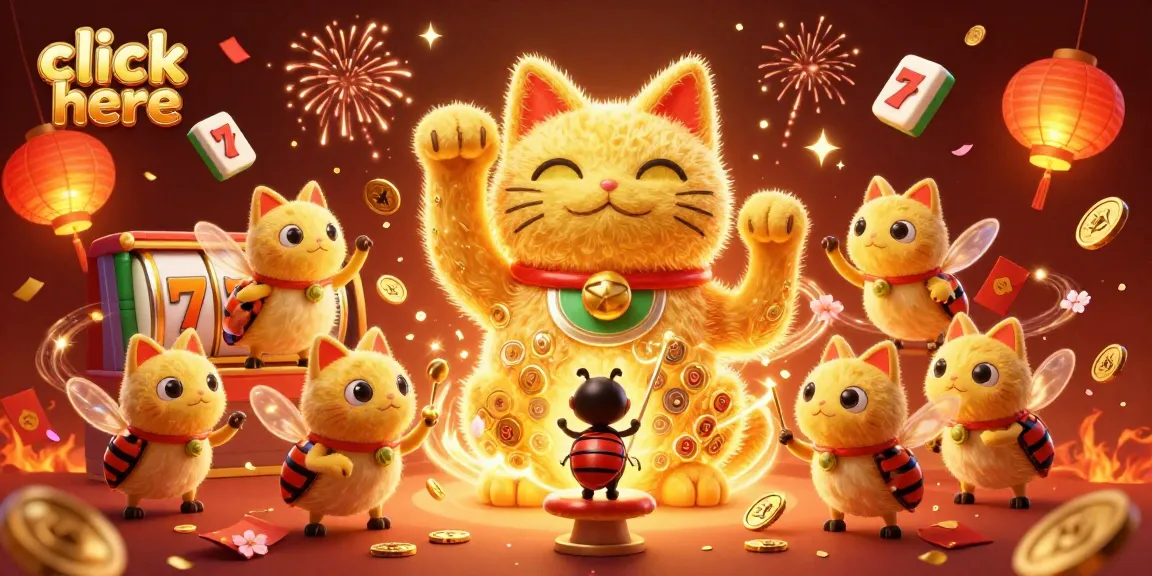 Click here to engage with an ultra-detailed 3D casino scene of a lucky cat and vibrant symbols.