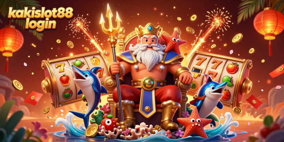 Gambarkan momen menyenangkan dengan kakislot88 login yang berkilau dikelilingi elemen slot dan keberuntungan.