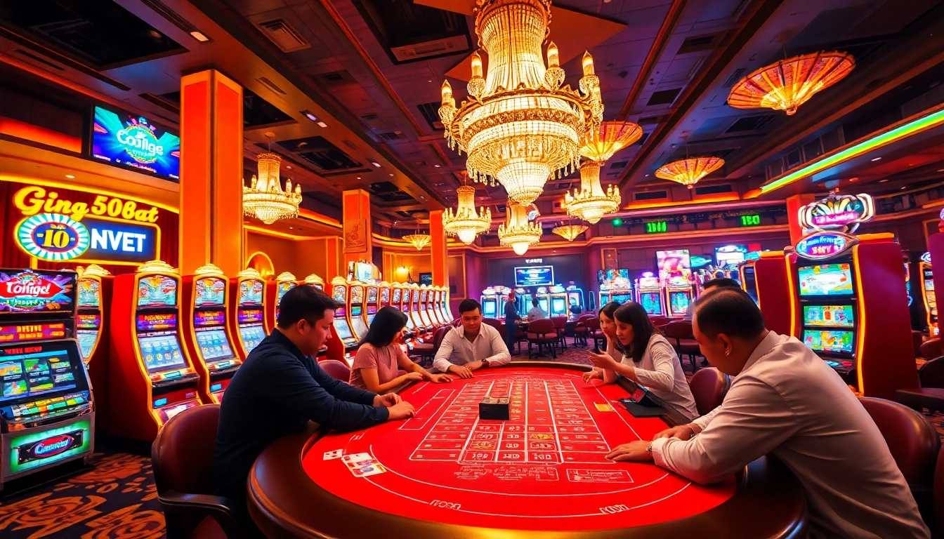 Permainan bun togel yang menarik di meja kasino dengan para pemain terlibat.