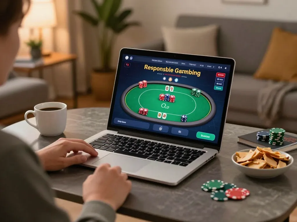 Engaging with the app login option for online poker gaming in a cozy home setting.