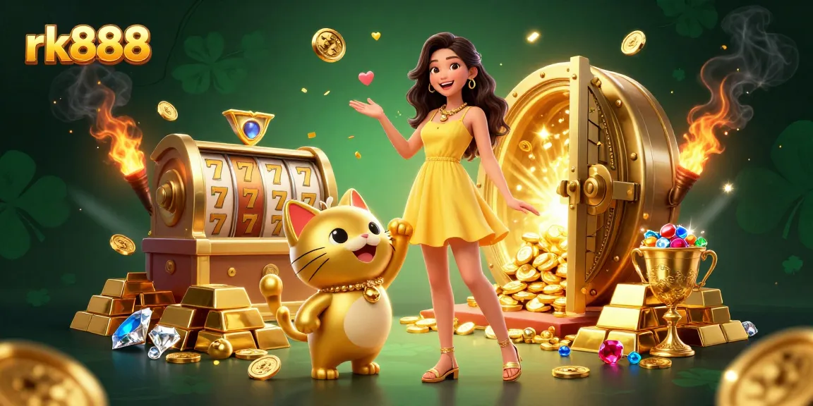 Experience exciting gameplay at rk888 with the vibrant golden treasures and cheerful characters.