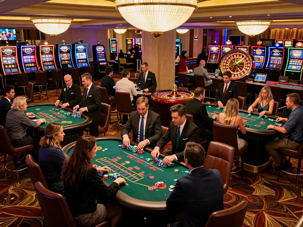 KADAL778 casino floor buzzing with energy as players engage in thrilling blackjack gameplay.