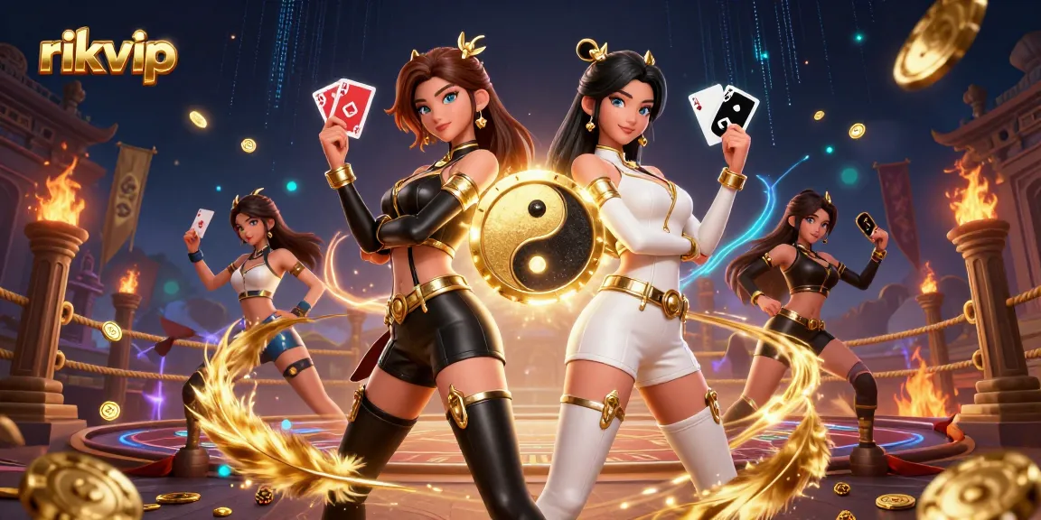 Experience thrilling casino action with rikvip as twin Asian women showcase powerful gameplay.
