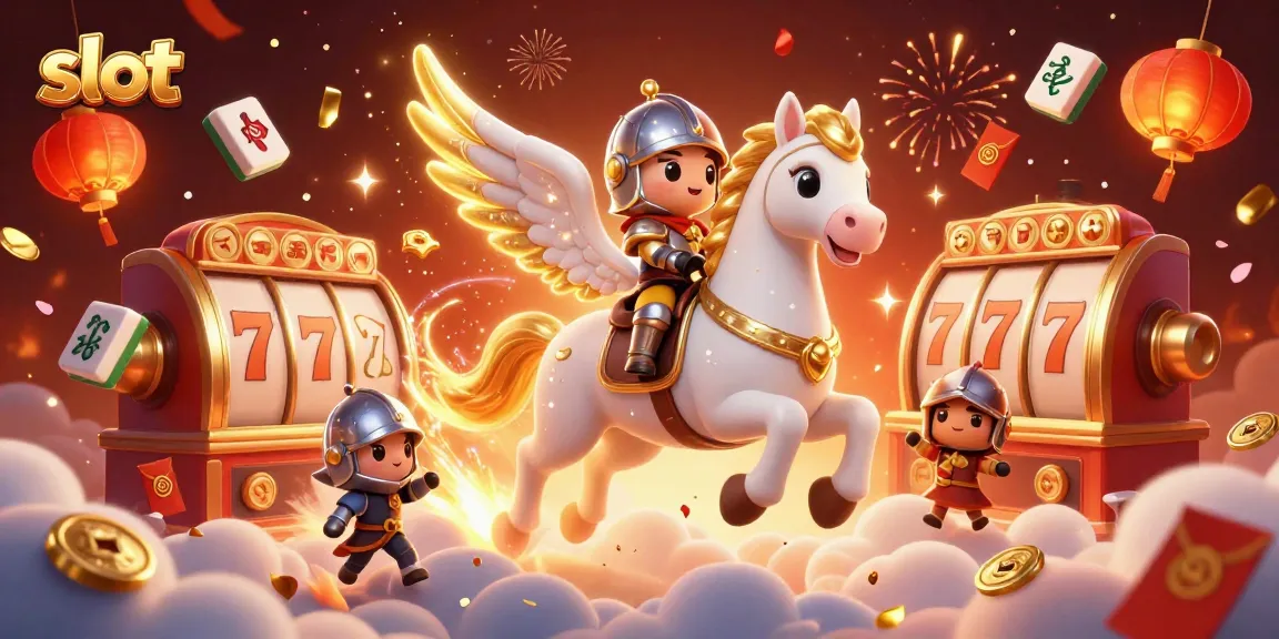 Spin the slot reels to win big with dynamic elements and a magical knight on a celestial horse.