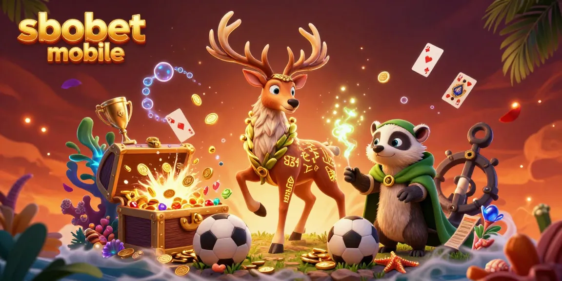 Experience sbobet mobile betting excitement with vibrant sports elements in a dynamic 3D scene.