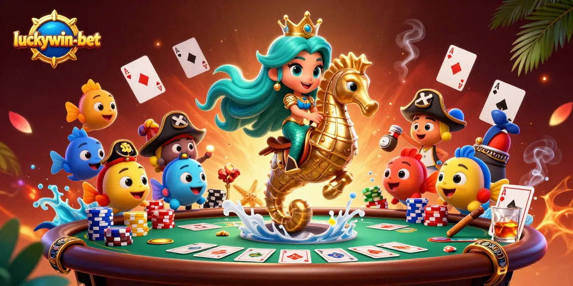 Experience thrilling action at luckywin-bet with a vibrant illustration of a mermaid princess in a dynamic casino setting.