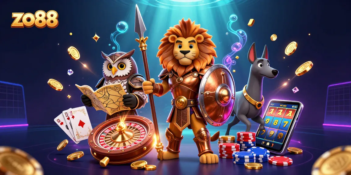 Join the action at zo88, where a lion, owl, and greyhound illuminate the gaming world.